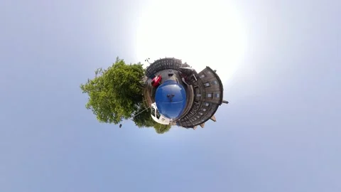 Car driving on tiny planet Edinburgh clip 15 of 21 Stock Footage 137277644