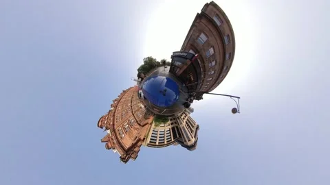 Car driving on tiny planet Edinburgh clip 17 of 21 Stock Footage 137277663