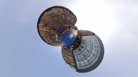 Car driving on tiny planet Edinburgh clip 19 of 21 Stock Footage 137277794