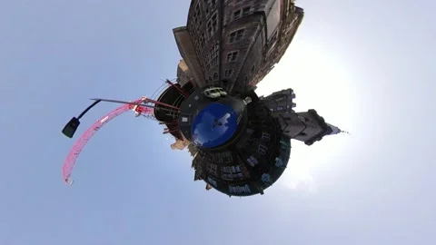 Car driving on tiny planet Edinburgh clip 21 of 21 Stock Footage 137277814