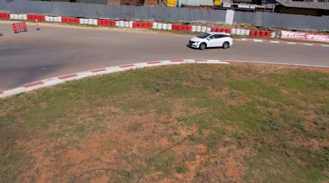 Car driving on track - bird view (4) Stock Footage 41361699