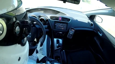 Car Driving on track GoPro inside view Stock Footage 41263514