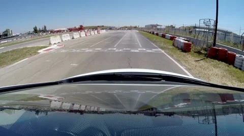 Car Driving on track GoPro view front Stock Footage 41263538