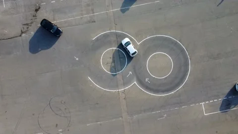 Car driving training square Stock Footage 168628924