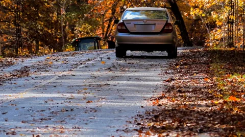 Car Driving with Trunk Open Stock Footage 35721756