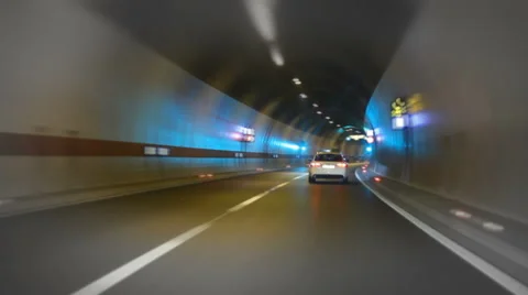 Car Driving Tunnel Stock Footage 5128233