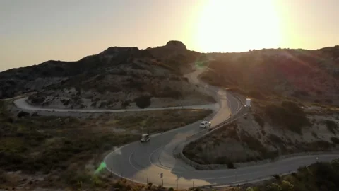 Car driving uphill Stock Footage 155614256