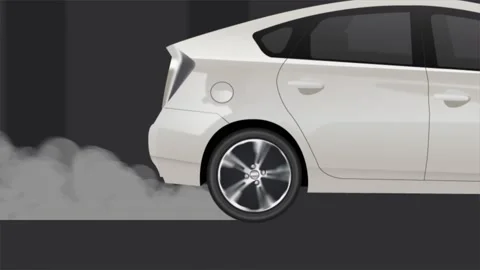Car Driving Wheels Smoke Stock Footage 220192646