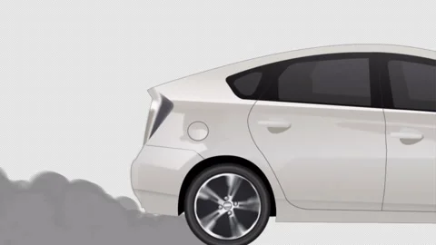 Car Driving Wheels Smoke Stock Footage 281250686