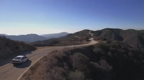 Car Driving In Windy Road Stock Footage 59714954