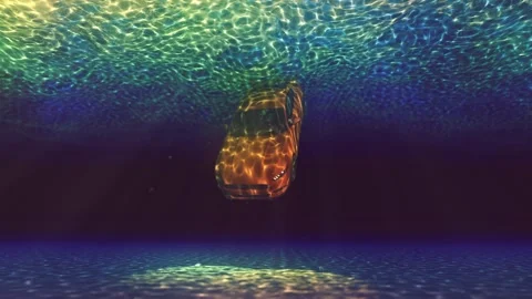 A Car Drowning And Sinking Stock Footage 265952419