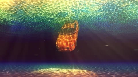 Car Drowning In Water Stock Footage 265952500