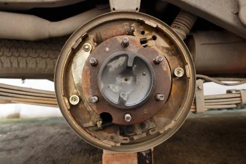 Car drum break system Stock Photos