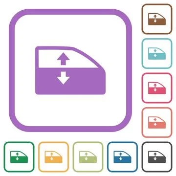 Car electric window winder simple icons Illustrazione stock