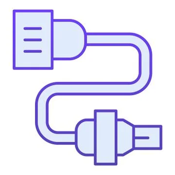 Car electrical wiring flat icon. Automobile plug blue icons in trendy flat style Stock Illustration