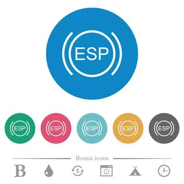 Car electronic stability program indicator flat round icons Illustrazione stock