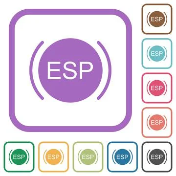 Car electronic stability program indicator simple icons Illustrazione stock