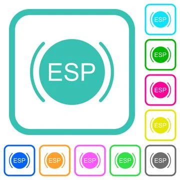 Car electronic stability program indicator vivid colored flat icons Illustrazione stock