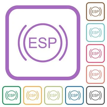 Car electronic stability program indicator simple icons Illustrazione stock