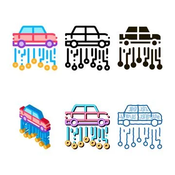 Car electronic system icon vector looks outline Stock Illustration