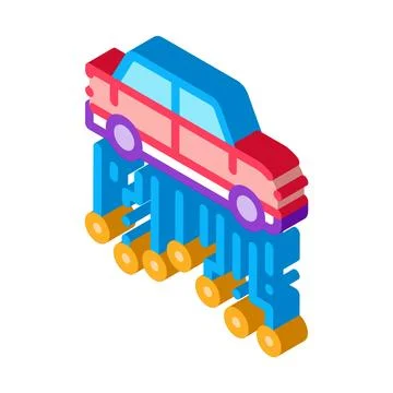 Car electronic system isometric icon vector illustration Stock Illustration