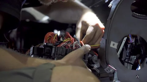 Car electronics diagnostics and repair in professional service 스톡 동영상 315097643