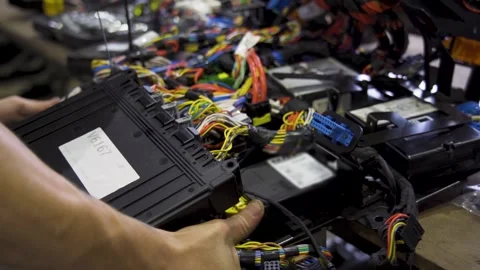 Car Electronics Repair and Control Unit Maintenance Stock Footage 315097592