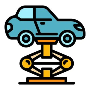 Car elevator icon color outline vector Stock Illustration