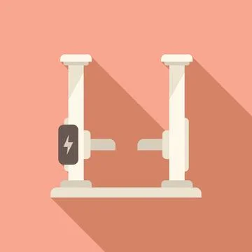 Car elevator icon flat . Auto garage Stock Illustration