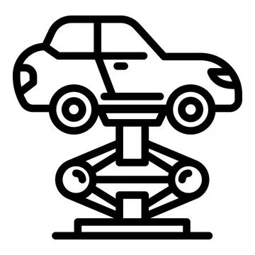 Car elevator icon, outline style Stock Illustration