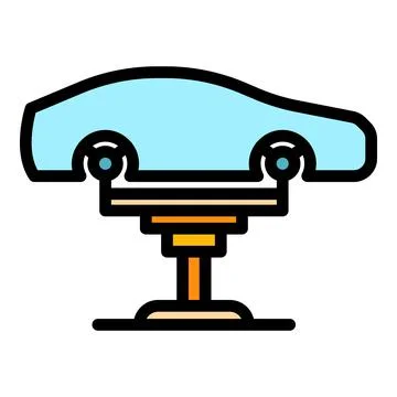Car elevator machine icon color outline vector Illustrazione stock