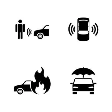 Car emergency. Simple Related Vector Icons Stock Illustration