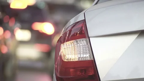 Car Emergency Stop Lights Stock Footage 80569609