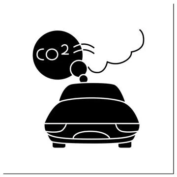 Car emissions glyph icon Stock Illustration
