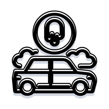 Car emitting carbon dioxide causing air pollution Stock Illustration