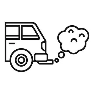 Car emitting sad face pollution smoke cloud illustration Stock Illustration