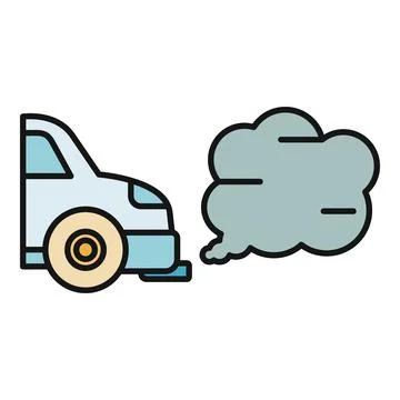 Car emitting smoke cloud representing air pollution concept Stock Illustration