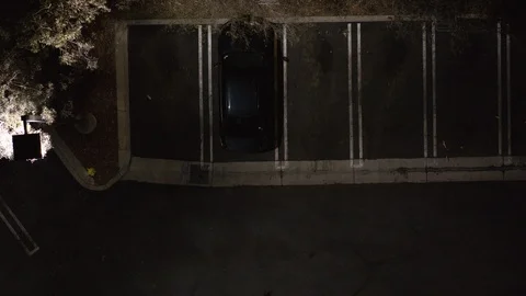 Car Empty Parking Lot Night Stock Footage 117978004