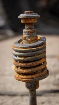 Car engine after fire Stock Photos