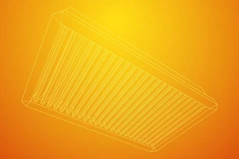 Car engine air filter. Auto spare part Illustrazione stock