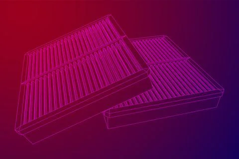 Car engine air filter. Auto spare part Stock Illustration