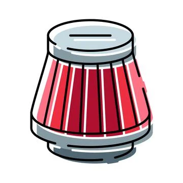 Car engine air filter improving automotive performance Ilustração Stock