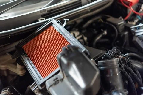 Car Engine Air Filter Maintenance Stock-Fotos