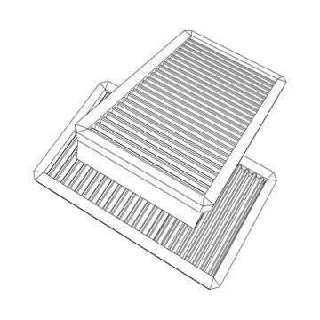 Car engine air filters. Auto spare part Stock Illustration