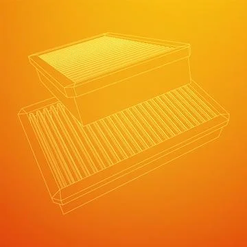 Car engine air filters. Auto spare part Stock Illustration