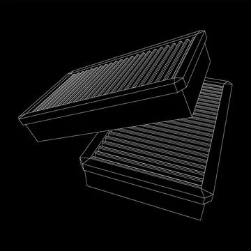 Car engine air filters. Auto spare part Ilustración de archivo
