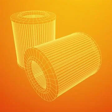 Car engine air filters. Auto spare part Stock Illustration
