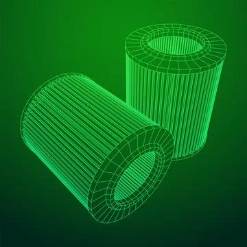 Car engine air filters. Auto spare part Stock Illustration