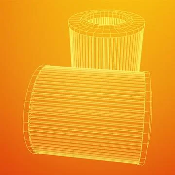Car engine air filters. Auto spare part Stock Illustration