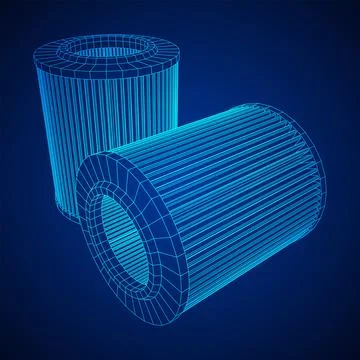 Car engine air filters. Auto spare part Stock Illustration